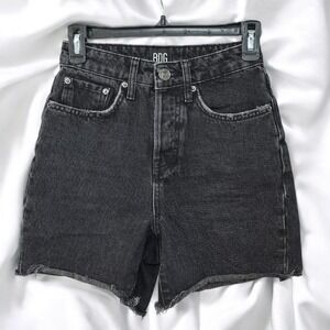 BDG Urban Outfitters Denim Shorts 90s Long Inseam Black High Rise Women Size 24"
